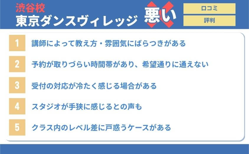 東京ダンスヴィレッジ渋谷校・良い口コミ