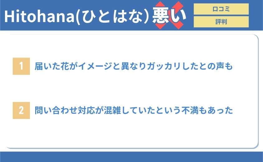 Hitohana・悪い口コミ